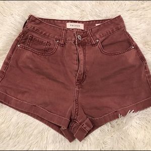 maroon mom shorts
